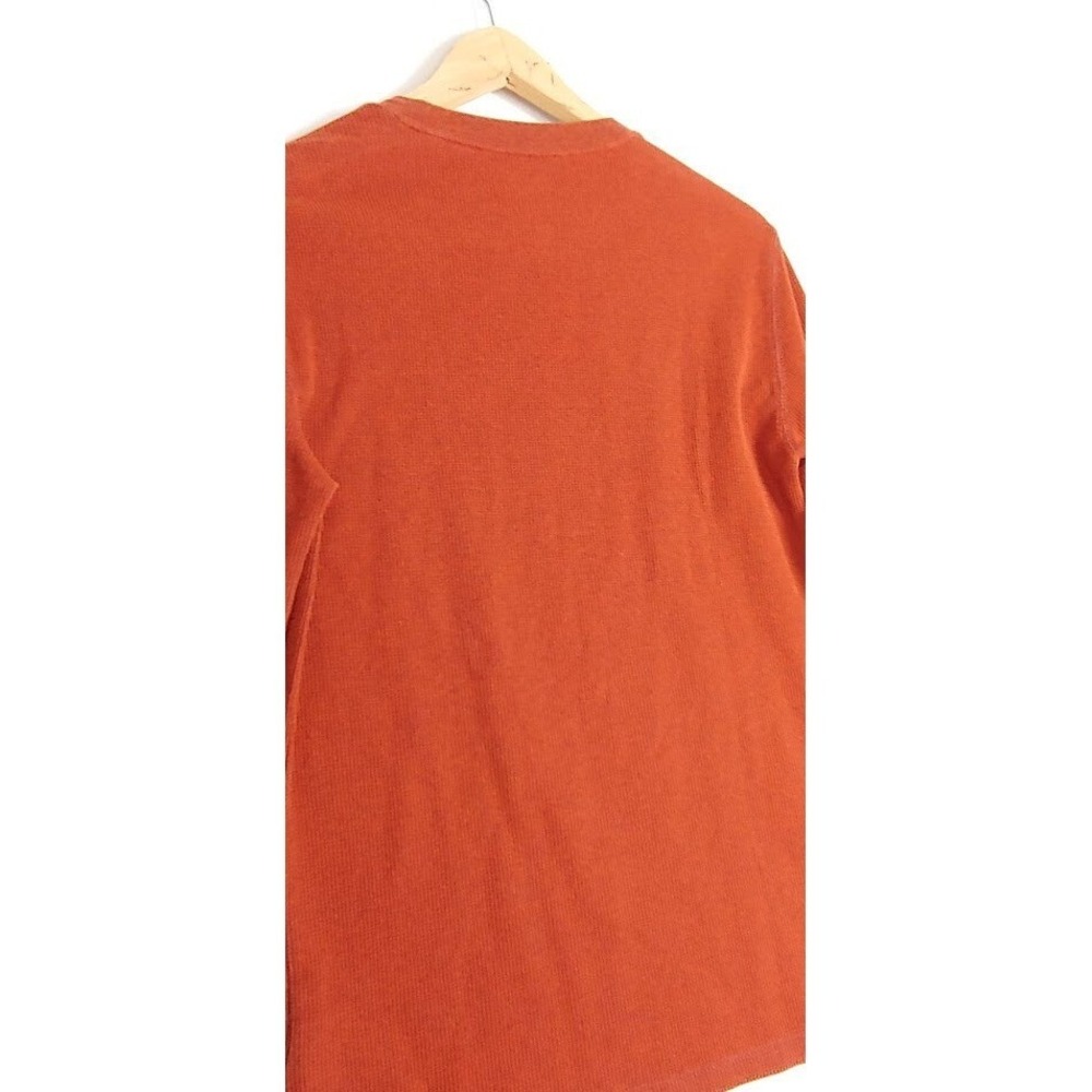 Old Navy Mens Orange Waffle Knit Sweater S Thermal Long Sleeve Soft-Wash  Cozy - Picture 4 of 8